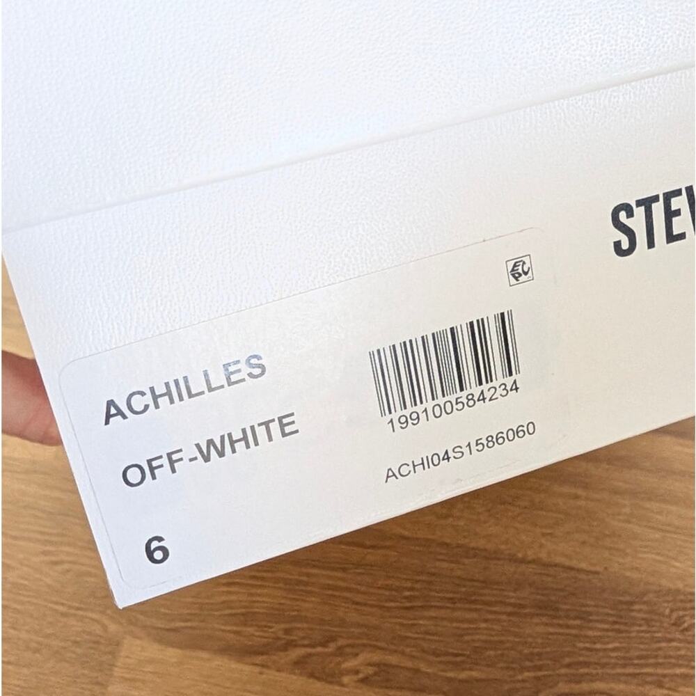 NIB Steve Madden Achilles Off-white Shoes Womens 6 Fluffy Faux Fur Heeled Pumps - Picture 6 of 6